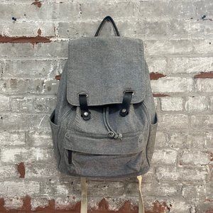 Everlane The Modern Snap Backpack - Reverse Denim w Black Leather Unisex Bag